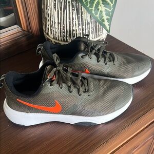 Nike Green and Orange Sneakers Sleek Design